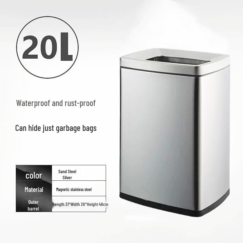 Stainless Steel Foot-Operated Bathroom Trash Can