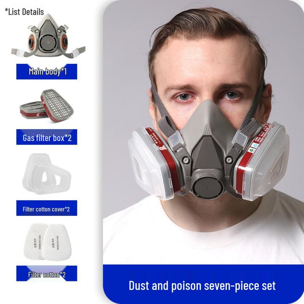 6200 Mask: Activated Carbon Gas Filter for Paint, Pesticides, Odor, and Dust Protection
