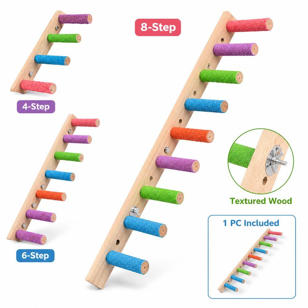 Wood Parrot Ladder Colorful Perches Bird Climbing Toy New Bird Bridge Parrot Toys