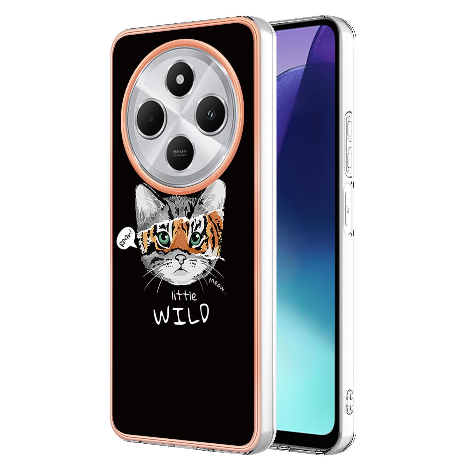 

Чехол для Xiaomi Redmi 14R 5G/Xiaomi Poco C75 4G/Xiaomi Redmi 14C 4G, IMD-D печать узора, 2.0 мм ТПУ задняя крышка для телефона Cat/Tiger