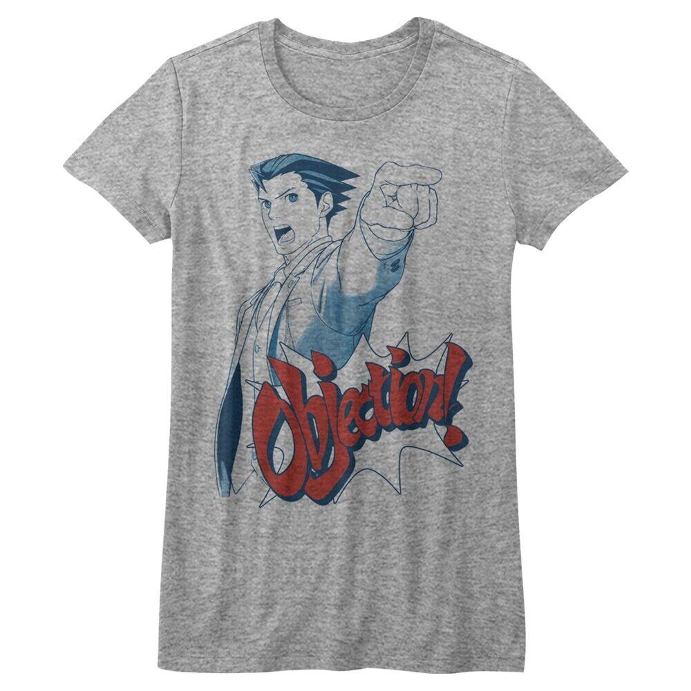 

Ace Attorney Objection Gray Heather Junior Women s T-Shirt XL