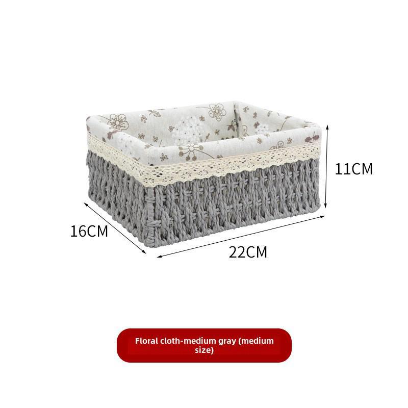 Rattan Paper Rope Woven Storage Basket for Snacks, Toys, and Sundries