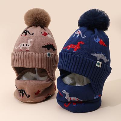 Kids' Winter Hat & Scarf SetSoft Warm Knit Beanie with Ear Flaps,  Lightweight Warmth for Boys & Girls, Perfect For Halloween Winter Hat