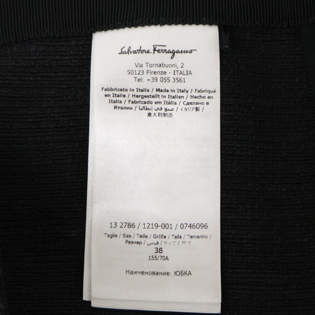 Salvatore Ferragamo Linen Blend White Line Tight Skirt 38 blackUsed