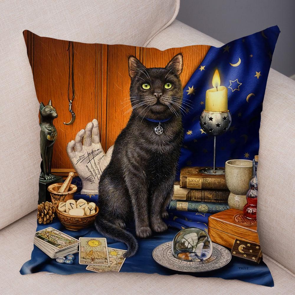 Pet Cartoon Animal Pillowcase Sofa Home Car Pillowcase Cute Watercolor Cat Cushion Cover Decoration
