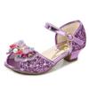 2025 Spring Korean Style Girls' Princess Bow High Heel Open-Toe Sandals