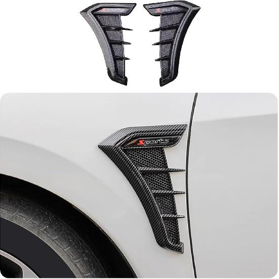 Car Accessories Fit for Nissan New Rogue 2021 2022 2023 Side Door Air Flow Fender Vent Outlet Cover Trim Decor Sticker (Glossy Black) 2PCS ABS