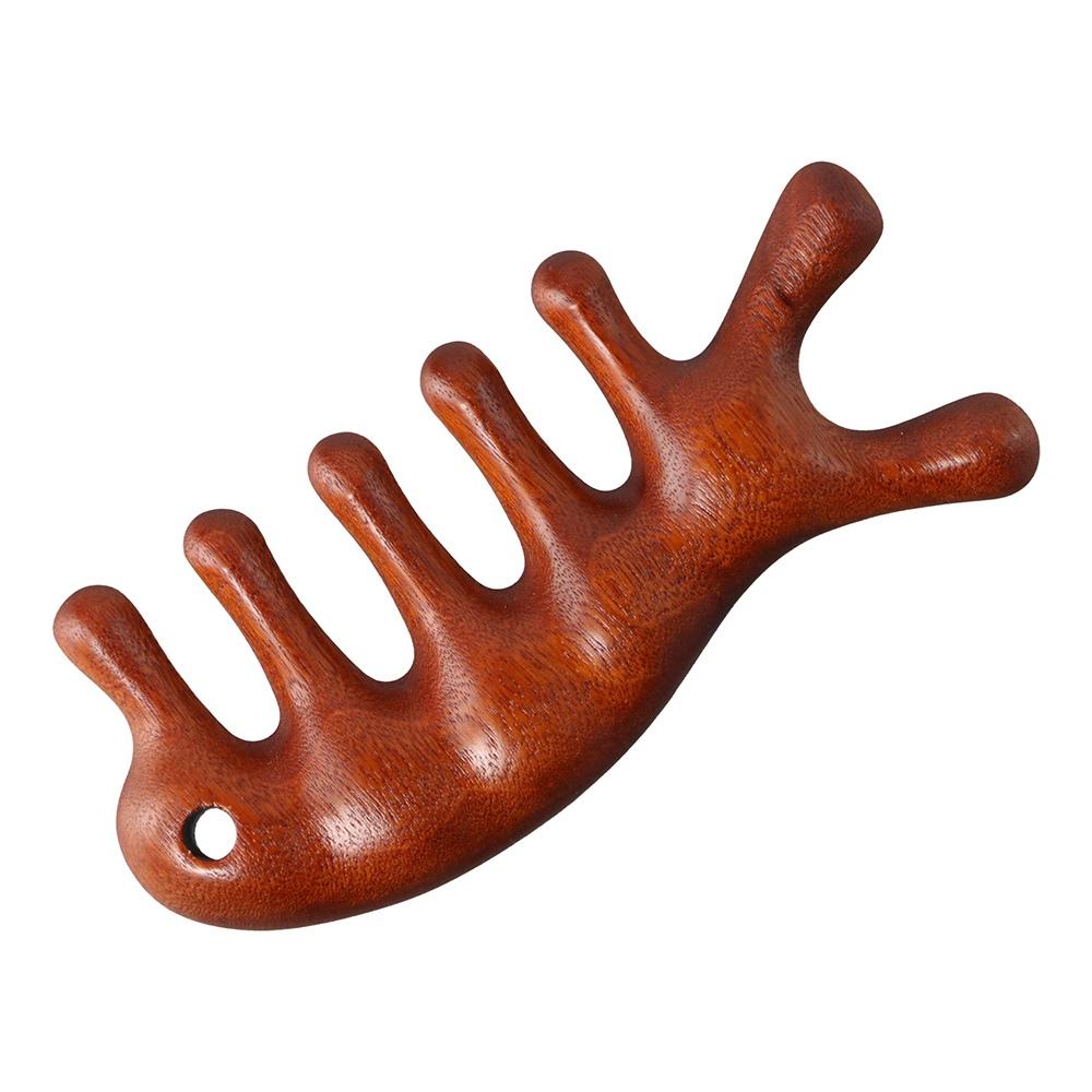 Reflexology Hair Care Meridian Scrapping Wood Comb Hair Comb Scalp Massage Tool Wooden Massage Comb