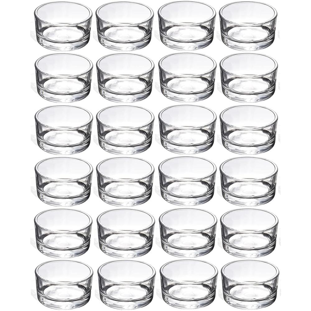 

Small Clear Glass Tealight Candle Holders,Tealight Holders Bulk Use for Weddings Parties Dinner,for 1.5 Tealight