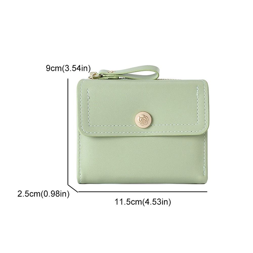 Solid Color Trifold Wallet Minimalist Student Purse Simple Women's Wallet  Card Holder
