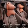 Car Neck Pillow Ergonomic Breathable Car Headrest Neck Cushion with Elastic Strap Adjustable Cervical Support Pillow for Neck Pain Relief