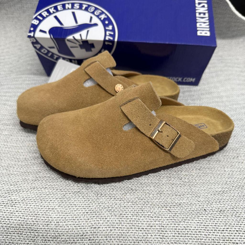 Men’s BK Genuine Leather Retro Toe Semi-Slippers - New, Versatile, and Comfortable Birkenstock Shoes