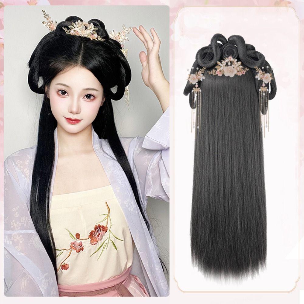 Photography Chinese Ancient Wig Antique Hanfu Wig Headband Hanfu Wig Headdress set  Women