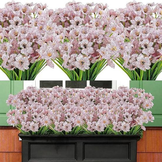 Artificial Flowers Adjustable Height Fade-Resistant Handmade Realistic Silk Petals No Watering Sunlight Floral Display Arrangement