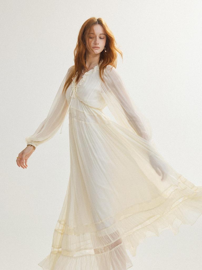 Sinseuden Mute Lace Long Dress