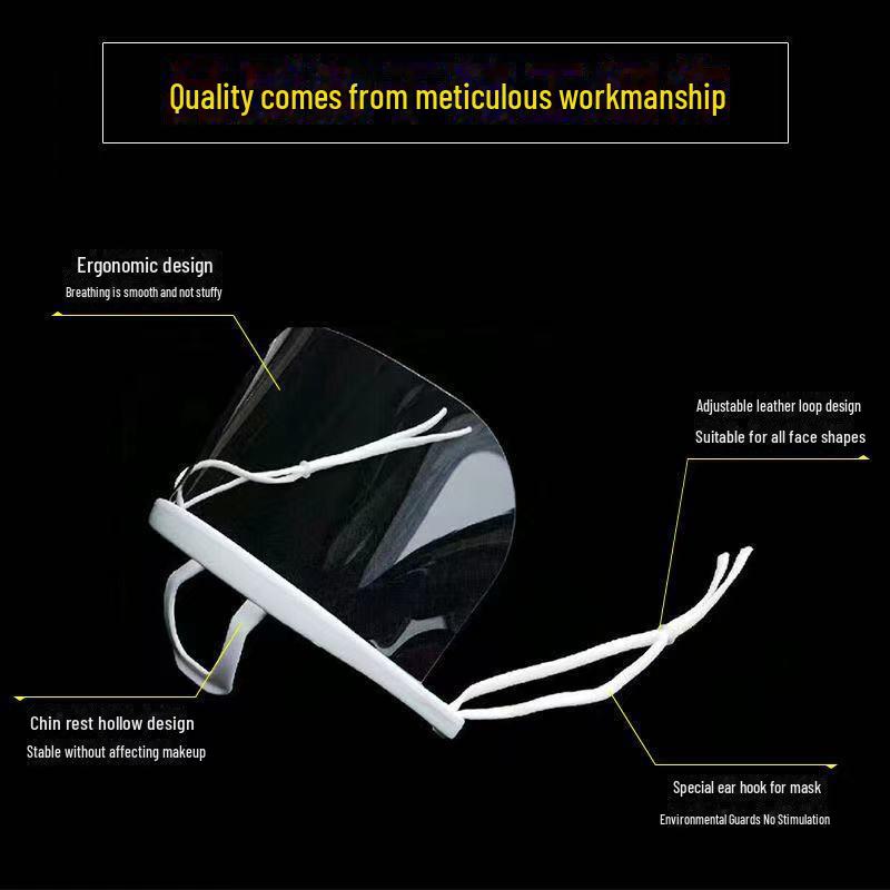 

Прозрачный защитный щиток для лица шеф-повара с защитой от запотевания - гигиеническая маска, защищающая от слюны и брызг Restaurant Mask белый