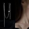 Luxury Multi-Layer Clip Earrings For Women Geometric Shiny Zircon Pearl Ear Bone No Pierced Long Chain Tassel Earring
