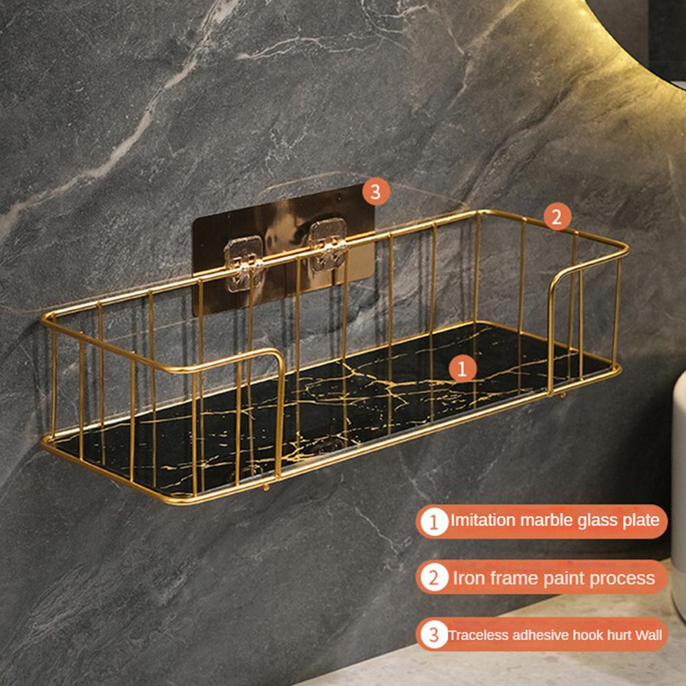 Makeup Storage Rack Bathroom Storage Rack Above The Toilet Luxury Bathroom Shelf Without Drilling Iron Wall Shelf Home Storage