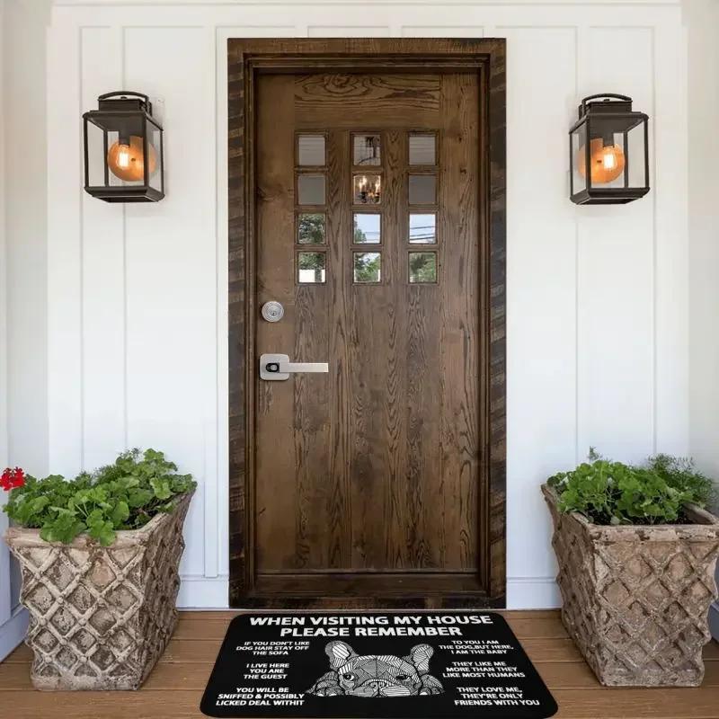 French Bulldog Doormat Mat Anti-Slip Frenchie Dog Bath Kitchen Living Room Rug Carpet 40*60cm