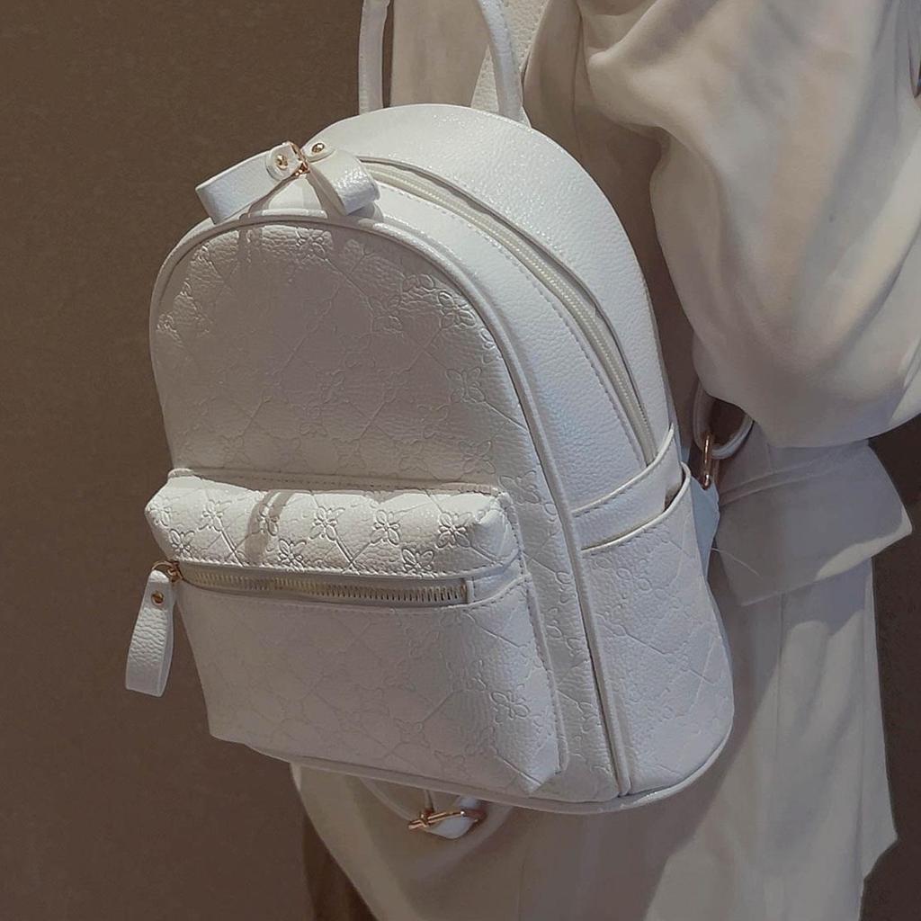 2025 Autumn/Winter Women's Fashion PU Embossed Trendy Backpack