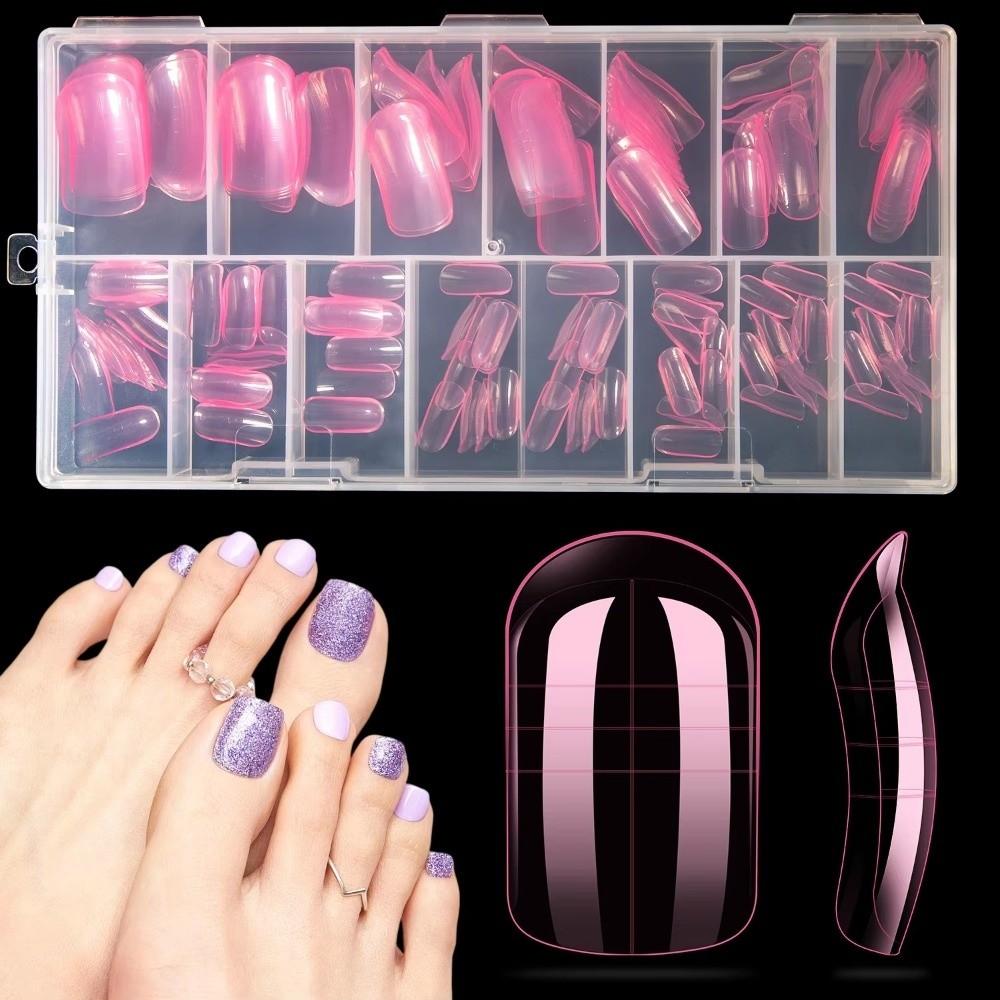 150pcs Acrylic Full Nail Tips 15 Size Toenails Extension New False Nail  Foot Armor Mold