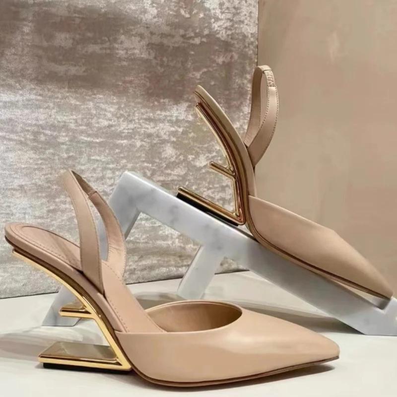 womens new summer style simple solid color shallow slip-on sandals PU waterproof daily casual party dress women's high heels