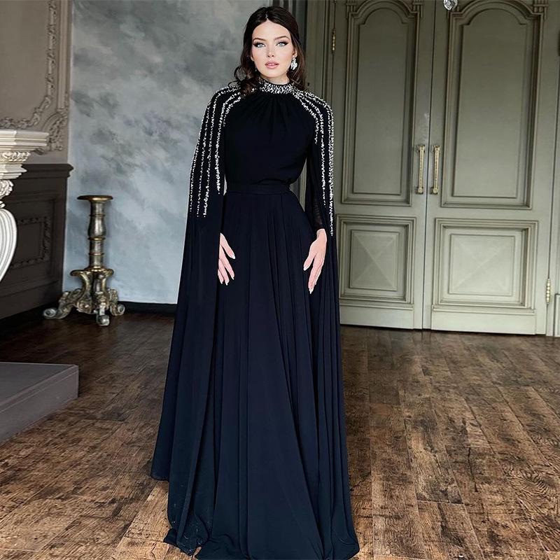 

2024 Летнее Женское Легкое Роскошное Платье Со Стразами Социалитка XL чёрный