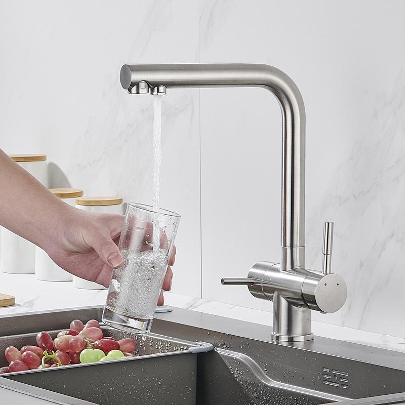 304 Stainless Steel 360-Degree Rotating Hot and Cold Multifunctional Kitchen Water Purifier Faucet for Home Use