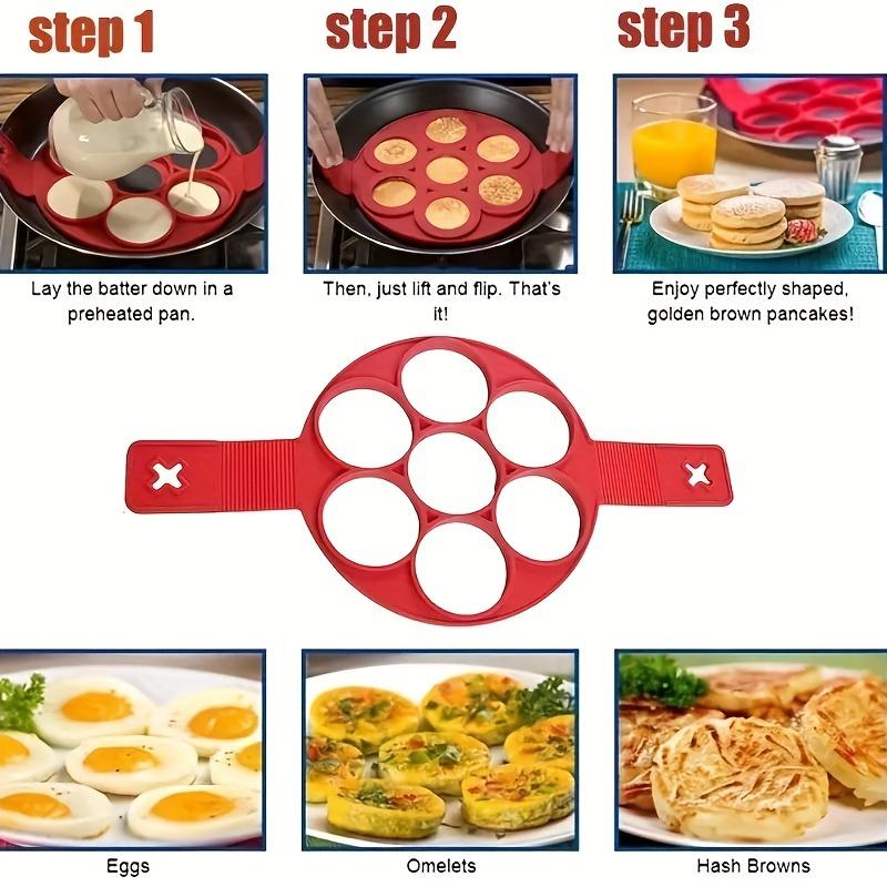 Silikon 7-Loch Eierpfanne Runde Eierpfanne Lebensmittelqualität Antihaft Pfannkuchenmacher Form Haushalts Kochen Küche Backzubehör