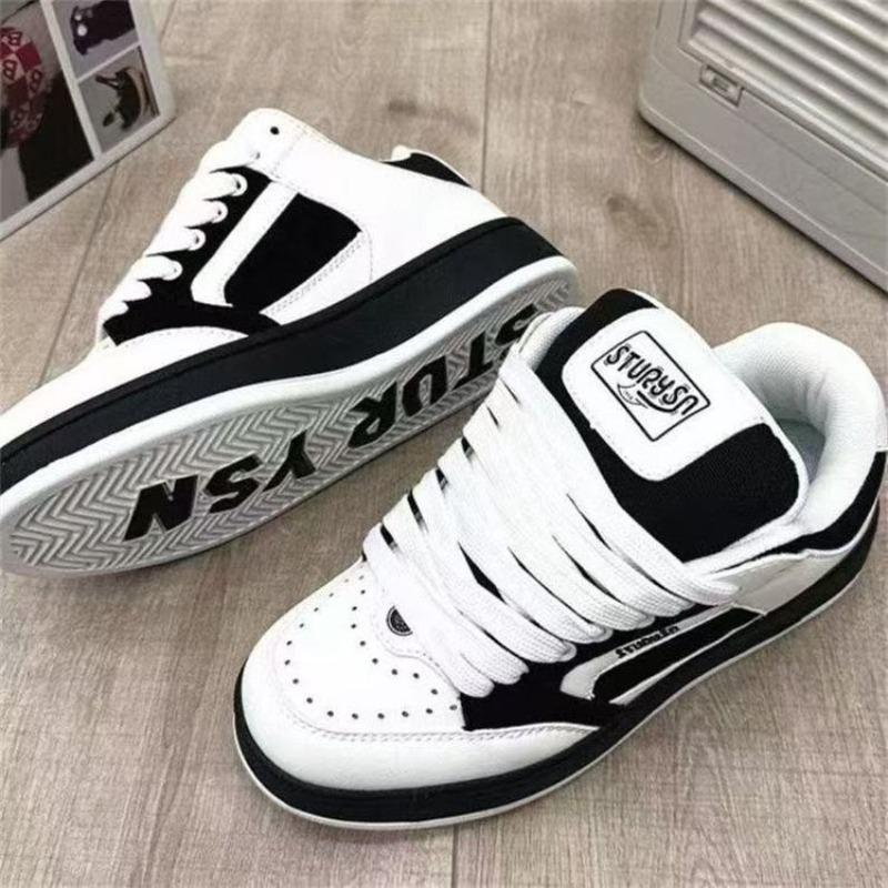 Autumn new niche versatile casual board shoes trend white and black panda color matching platform bread shoes women