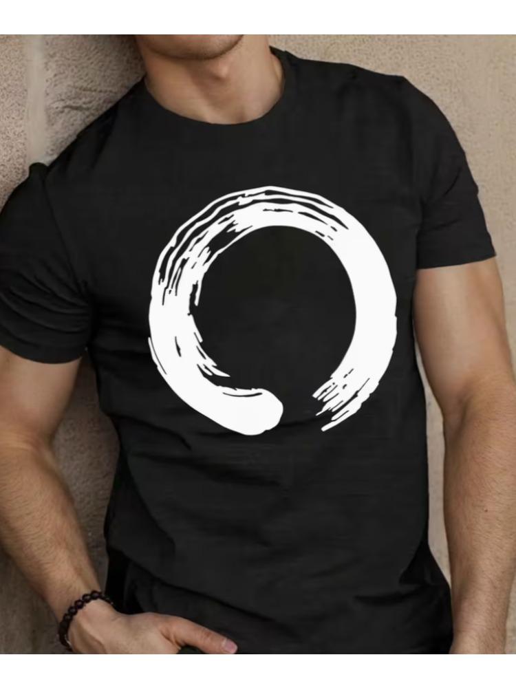 Elegant Zen Round Shape Unisexs Short Sleeve Tshirt Summer Tshirt Top