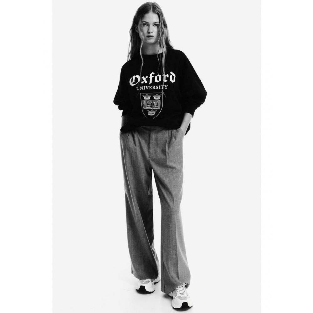 

H&M Print Oversized Sweatshirt Navy Blue Oxford University 1163238003
