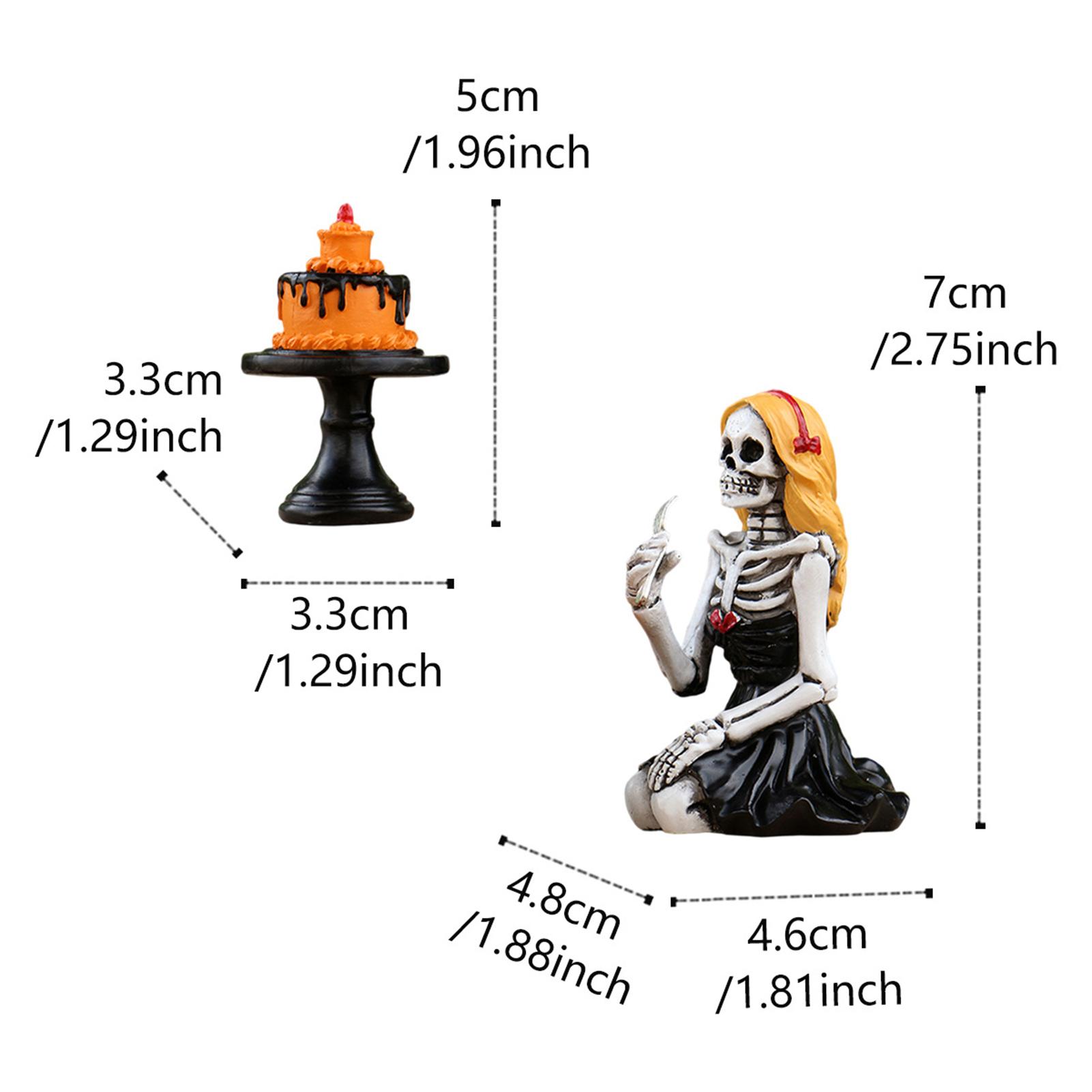 

Skull Girl Statue Halloween Decor Skeleton Figurine Home Decoration Gothic Birthday Party Centerpiece for Table Shelf Display
