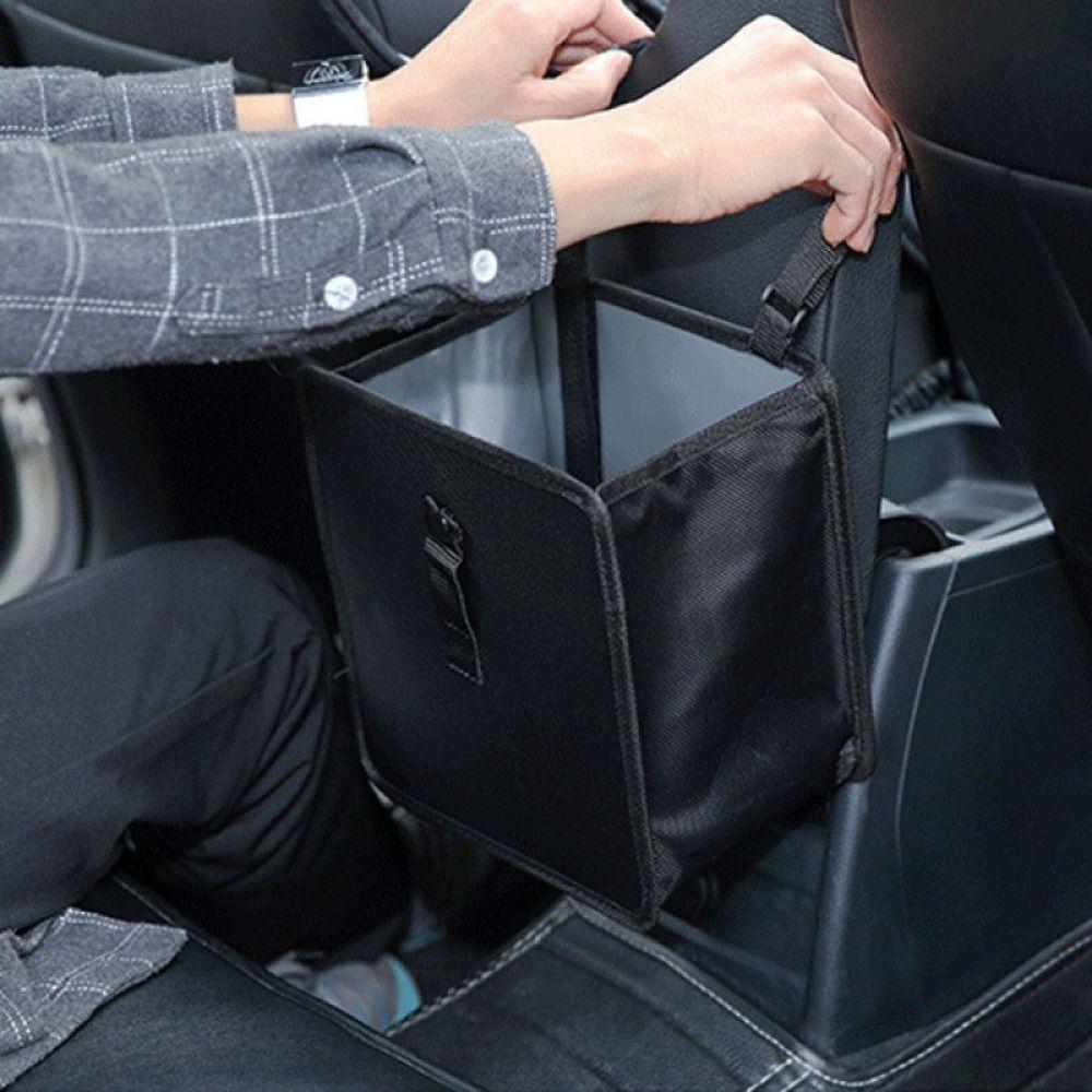 With Adjustable Strap Foldable Car Trash Can Waterproof Car Back Seat Storage Box  Car Dustbin
