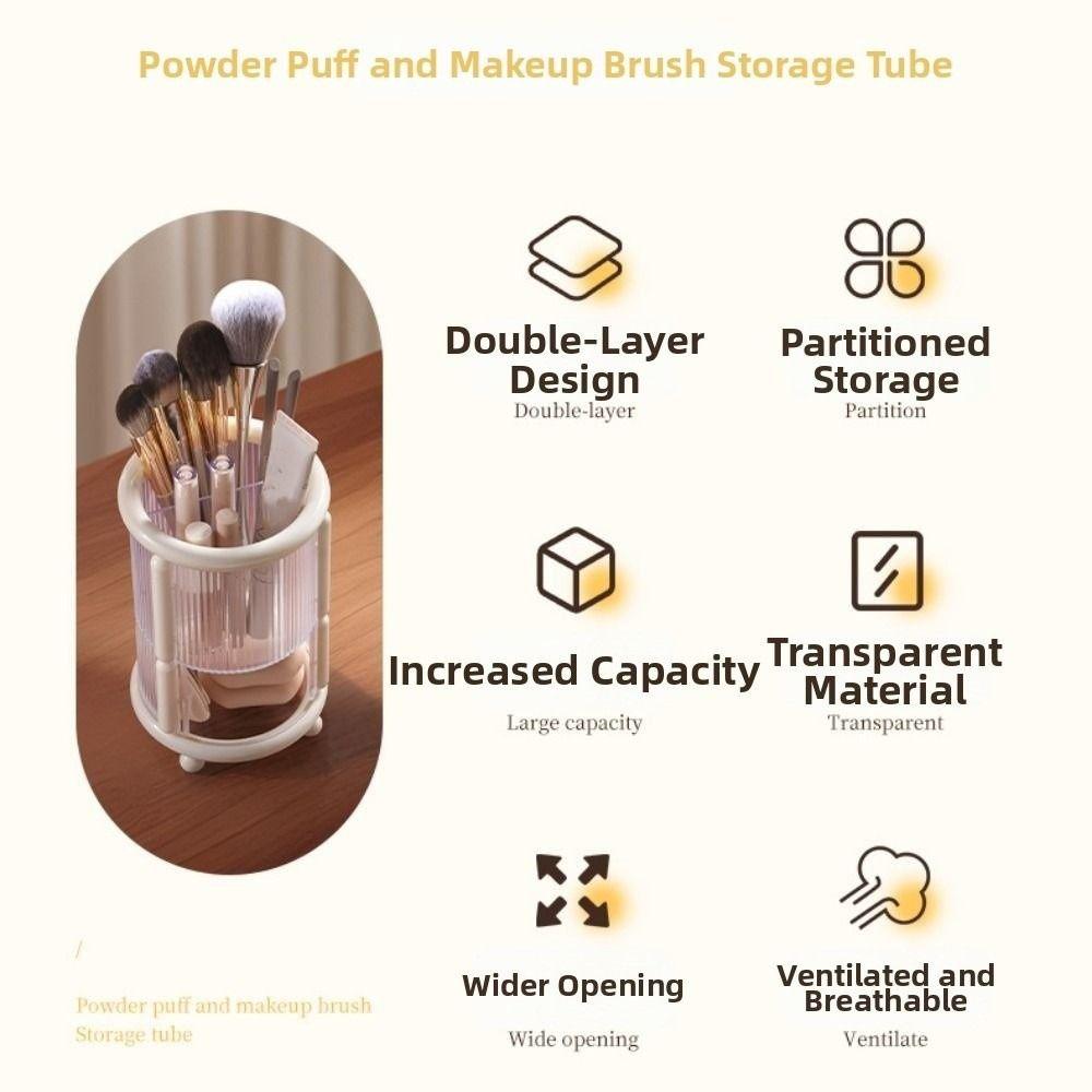 Dust-proof Cosmetics Storage Box Exquisite Dressing Table Shelf Makeup Brush Cylinder Lipstick