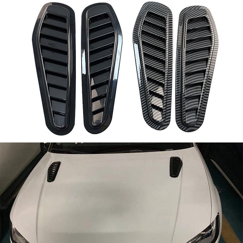 ABS Universal Car Decorative Fake Air Outlet Hood Decorative Air Flow Intake Hood Scoop Bonnet Vent Cover Stickers Styling