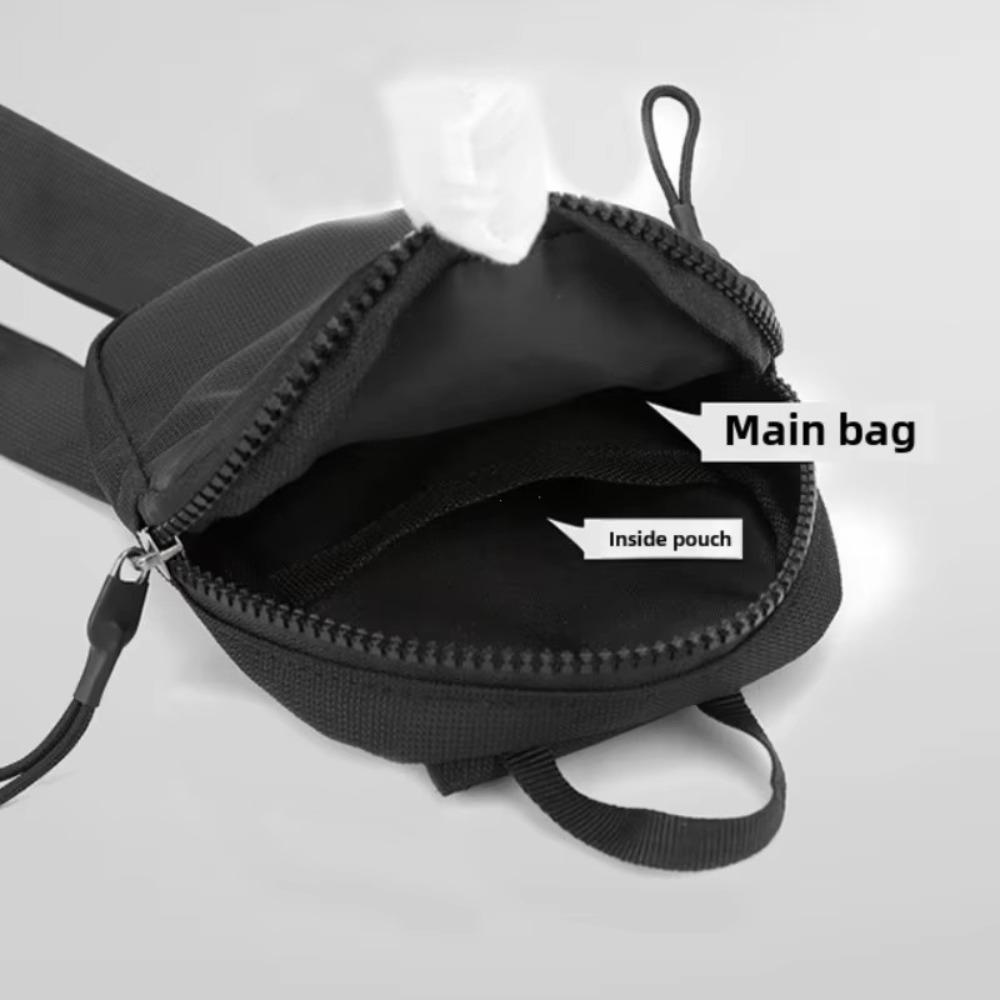 Casual Oxford Men's Chest Bag Black Zipper Sports Phone Bag Lightweight Large Capacity Travel Purse