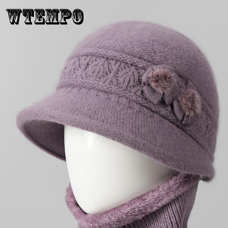 

Elderly Hat Women Autumn and Winter Warm Knitted Wool Hat Winter New Old Man Mother Grandma Old Lady Hat only hat