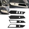 4pcs Door Armrest Window Switch Trim Carbon Fiber Style Replacement for Mitsubishi Pajero Montero Shogun Sport 19‑21