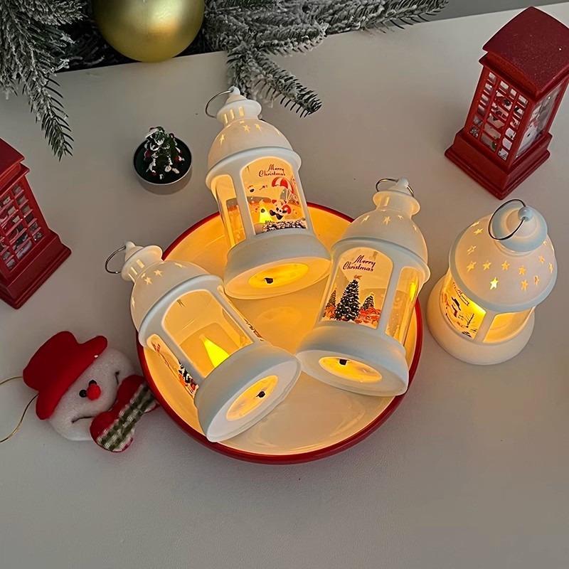 Christmas Decoration Atmosphere Lamp Desktop Ornament Small Night Light Retro LED Wind Light Handheld Pendant Christmas Eve Gift