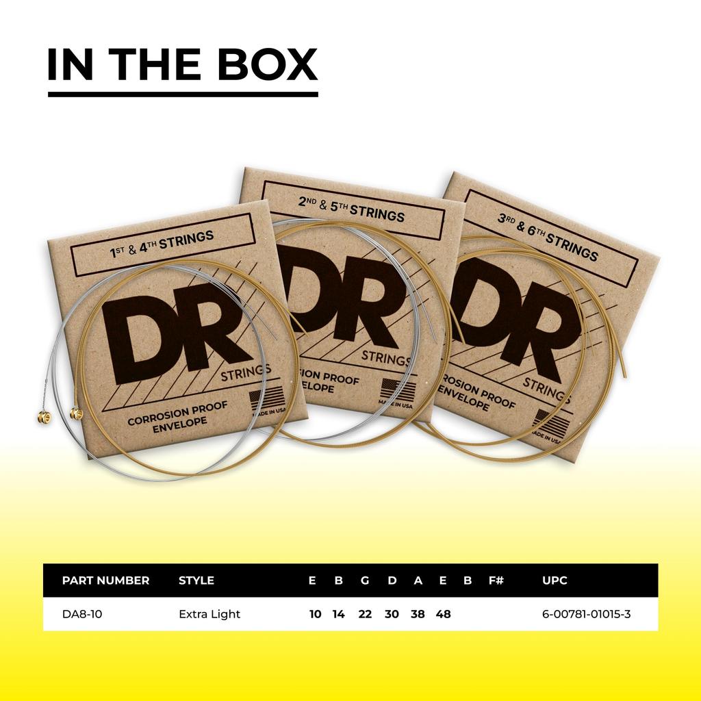 DR Strings DRAGON Acoustic Guitar SKIN+ Strings, 80/20 Bronze, DA8-10