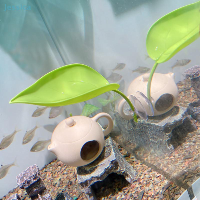 Leaf Suction Cup Frog Habitat Reptile Basking Area Resting Terrace Suction Cups Tank Accessory Simulated Leaves For Geckos