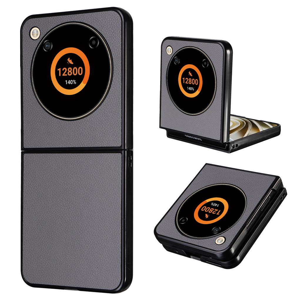 For ZTE Libero Flip A304ZT/nubia Flip 5G Case Litchi Texture PU Leather Coated PC Phone Shell