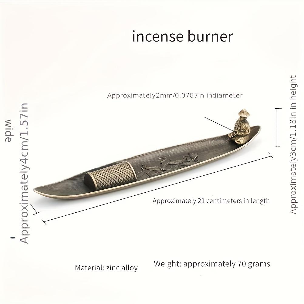 Solid Brass Boat Incense Burner Home Desktop Decoration Ornament Creative Zen Style Home Indoor Incense Insertion Tray Gift