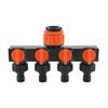 1pc 4-Way Hose Splitter with 4 Switches | Lightweight Plastic for Outdoor Watering, Lawn & Garden