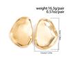 Salircon Fashion Metal Irregular Oval Stud Earrings for Women Exaggerated Gold Color Geometric Earring Party Jewelry Accessories