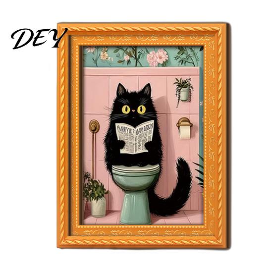 Brown Imitation Wood Frames Funny Wooden Fridge Magnets Frame, Retro Cute Cat Pattern Magnetic Refrigerator Decorative Photo Holders for Whiteboards