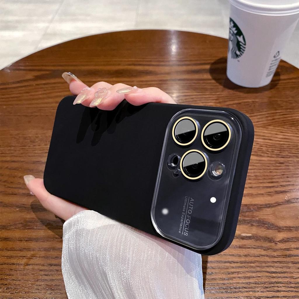 Luxuriöse, hautfreundliche, weiche Silikonhülle für iPhone 14 ProMax 14 13 12 Pro Max, großes Fenster, Glaslinsenschutz, stoßfeste Abdeckung
