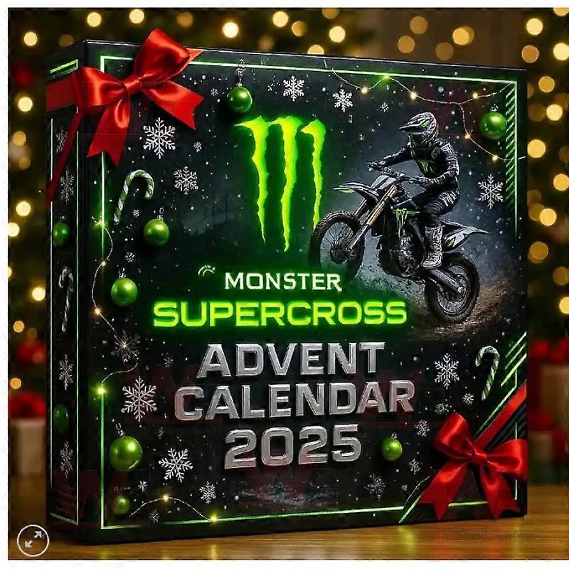 Ημερολόγιο Advent Μοτοσυκλέτας 2025 – Αντίστροφη Μέτρηση Χριστουγέννων 24 Ημερών, 2D Ακρυλική Εορταστική Διακόσμηση, Ιδανικό Δώρο για Ενθουσιώδεις Μοτοσυκλετιστές & Αναβάτες