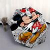 Mickey Mouse, Minnie Mouse Automatische Open- en Sluitparaplu 8 Spaken Winddicht Draagbare Opvouwbare Paraplu, Geschikt voor Casual en Zakelijke Uitjes